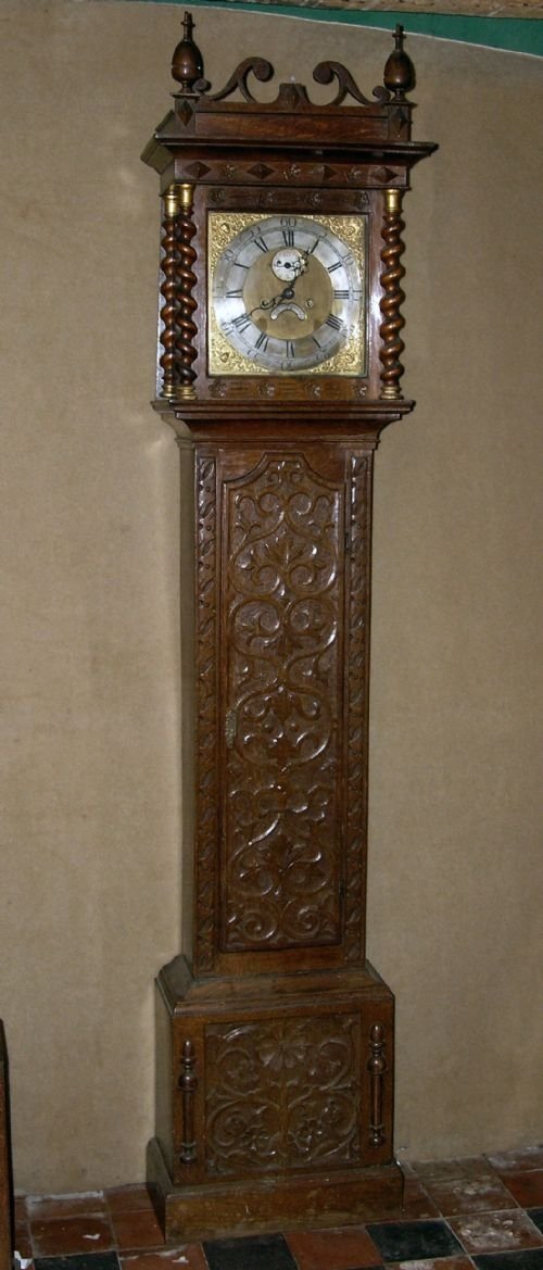 Superb 18th C Carved Oak 8 Day Longcase Clock